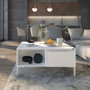 Hanah Home Mesa de Centro Blanco Diamante con Almacenamiento